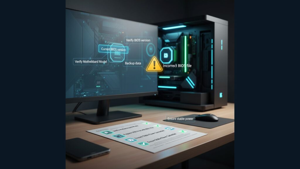 how to update ASUS motherboard BIOS - checklist for safe BIOS update preparation