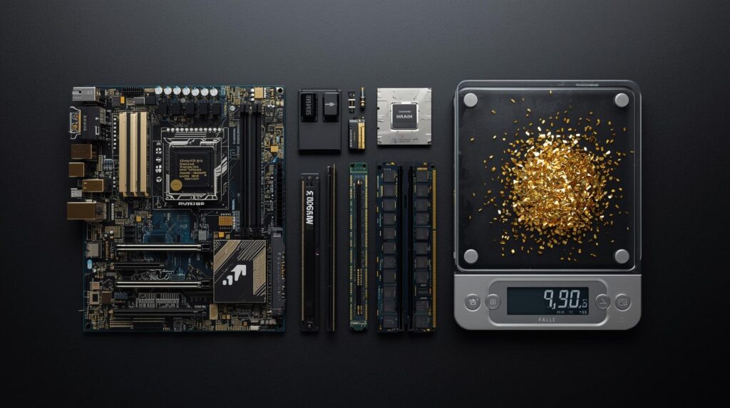 Average gold weight and value – how much gold in a computer motherboard explained
