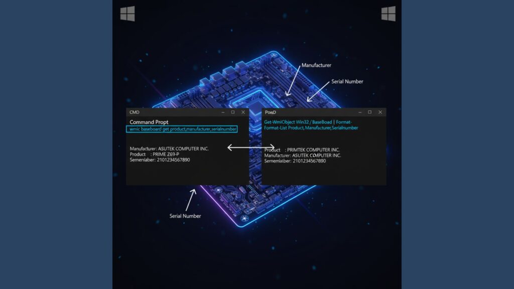 How to figure out what motherboard I have using CMD