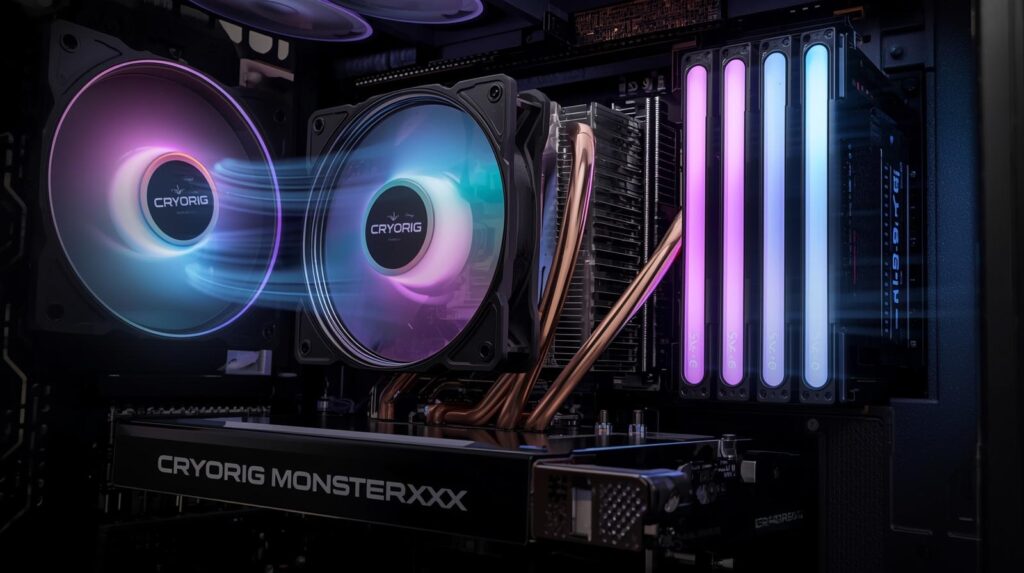 Cryorig MonsterXX CPU cooler noise and acoustic performance with ARGB fans